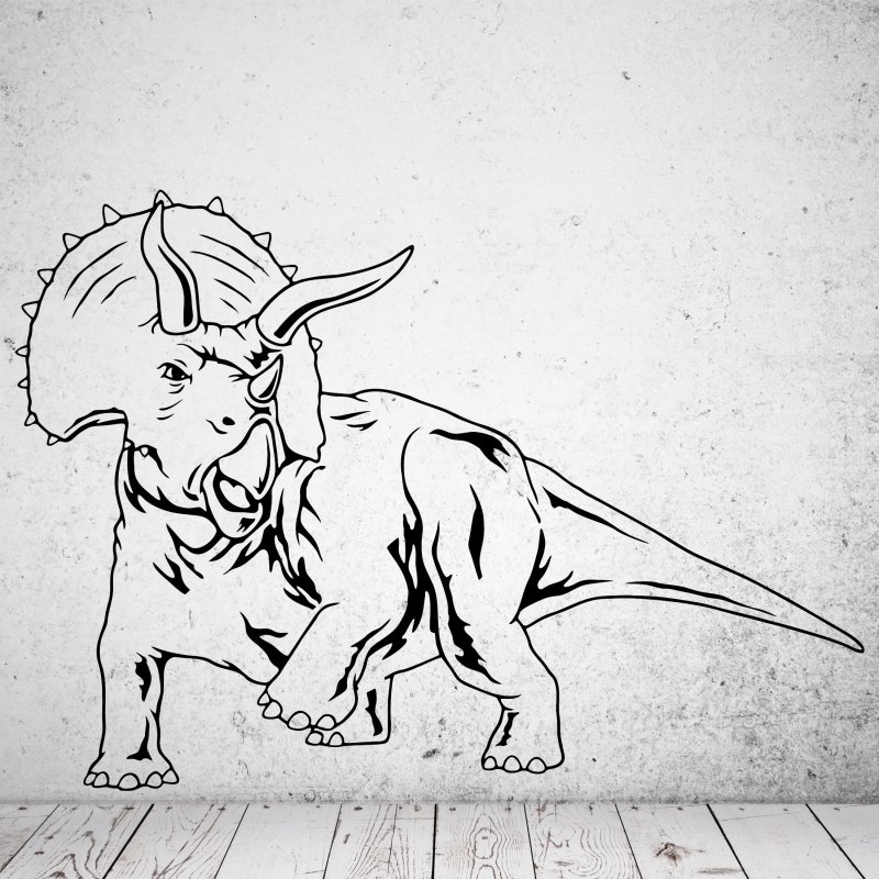 46195 Triceratops Dinosaurier Wandsticker